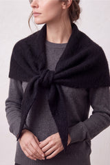 Soft Wool Blend Knitted Triangle Scarf Shawl