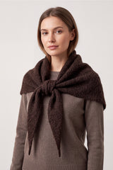 Soft Wool Blend Knitted Triangle Scarf Shawl