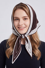 Women’s Striped Border Knitted Triangle Scarf