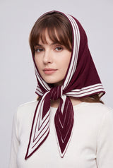 Women’s Striped Border Knitted Triangle Scarf