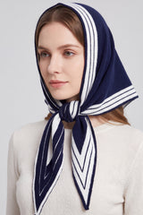 Women’s Striped Border Knitted Triangle Scarf