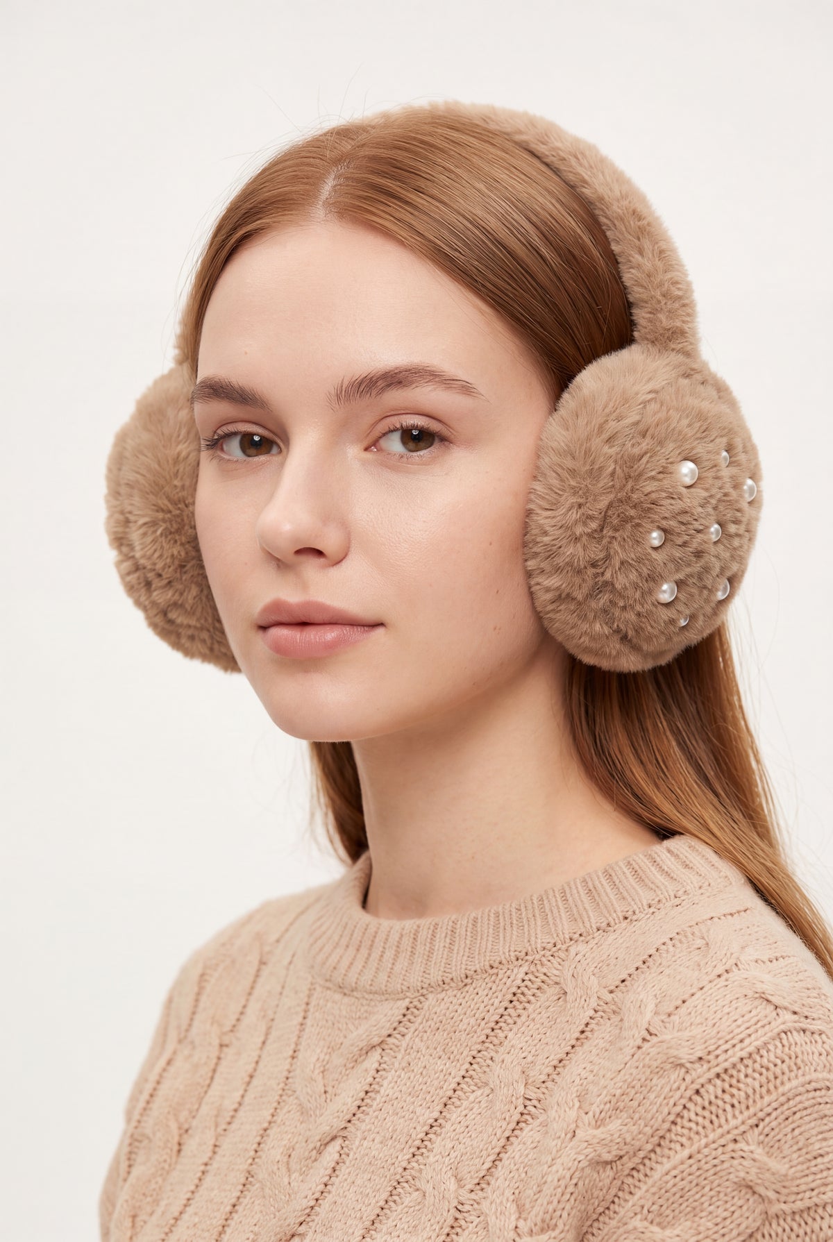 Fluffy Earmuffs with Pearl Detail