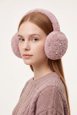 Fluffy Earmuffs with Pearl Detail