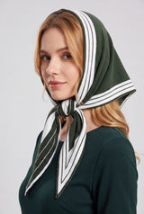 Women’s Striped Border Knitted Triangle Scarf