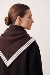 Women’s Striped Border Knitted Triangle Scarf