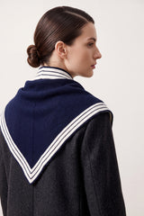 Women’s Striped Border Knitted Triangle Scarf