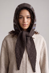 Nordic Pattern Knitted Balaclava Hood Scarf