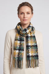Wool-Blend Pixel Pattern Oversized Scarf