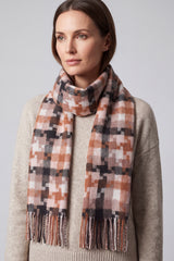 Wool-Blend Pixel Pattern Oversized Scarf