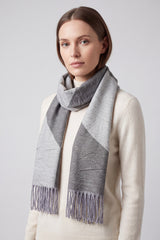Modern Woven Scarf with Subtle Shimmer and Fringe