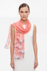 Floral Print Chiffon Scarf