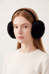Women's Faux Fur Embroidered Headband Winter Earmuffs