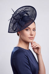 Teardrop Mesh Fascinator with Sculpted Flower Detail