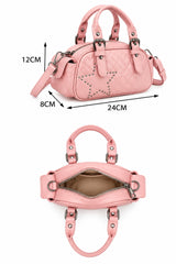 Women’s Quilted Star Stud Mini Handbag with Crossbody Strap