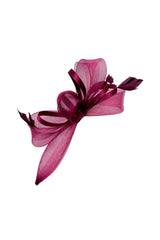Structured Mesh Bow Fascinator Headband Maroon