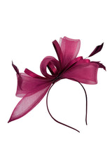 Structured Mesh Bow Fascinator Headband Maroon